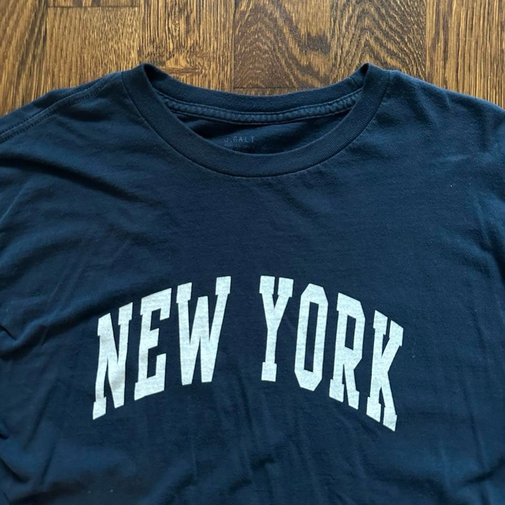 Brandy Melville Navy Blue 'New York' Long Sleeve Tee